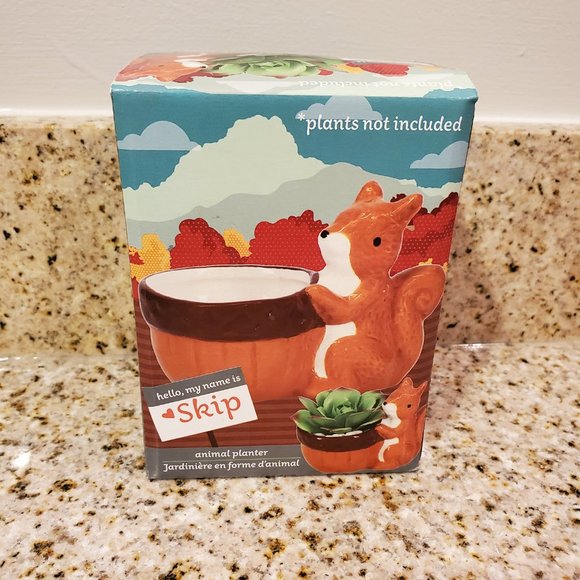 Animal Planters, Woodland 4pc Set, Squirrel Deer Owl Hedgehog plant pots - Picture 4 of 11